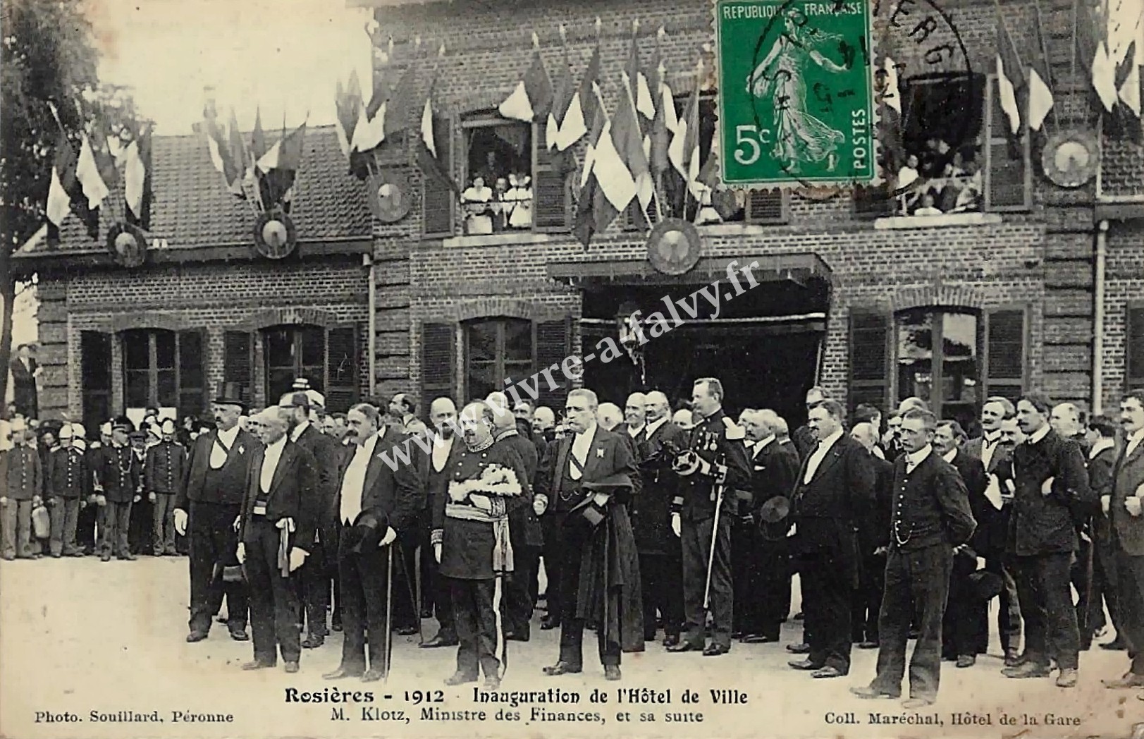 1 rosieres en santerre 1912 inauguration hotel de ville mr klotz ministre des finances