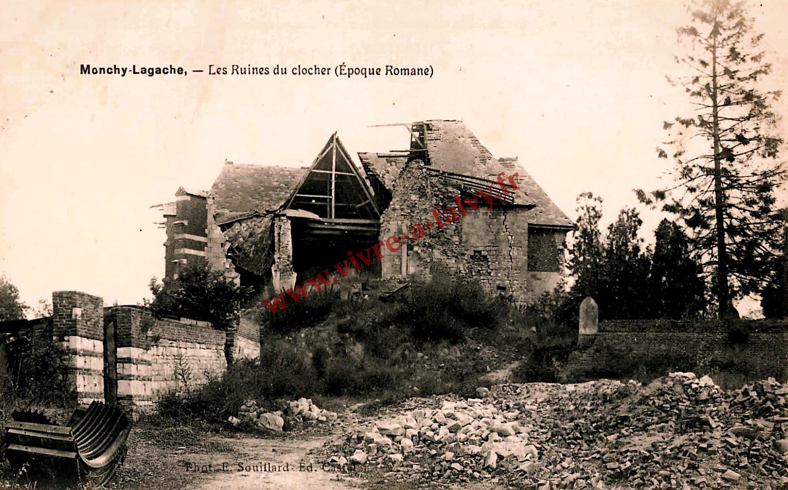 2 monchy lagache les ruines du clocher epoque romane 1