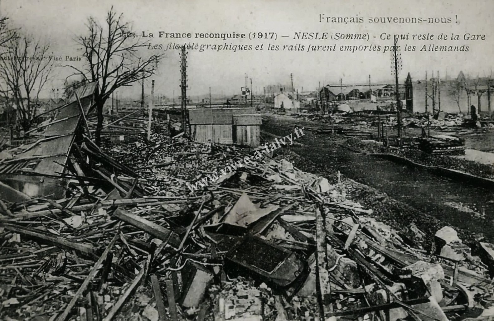 2 nesle ruines de la gare 1917