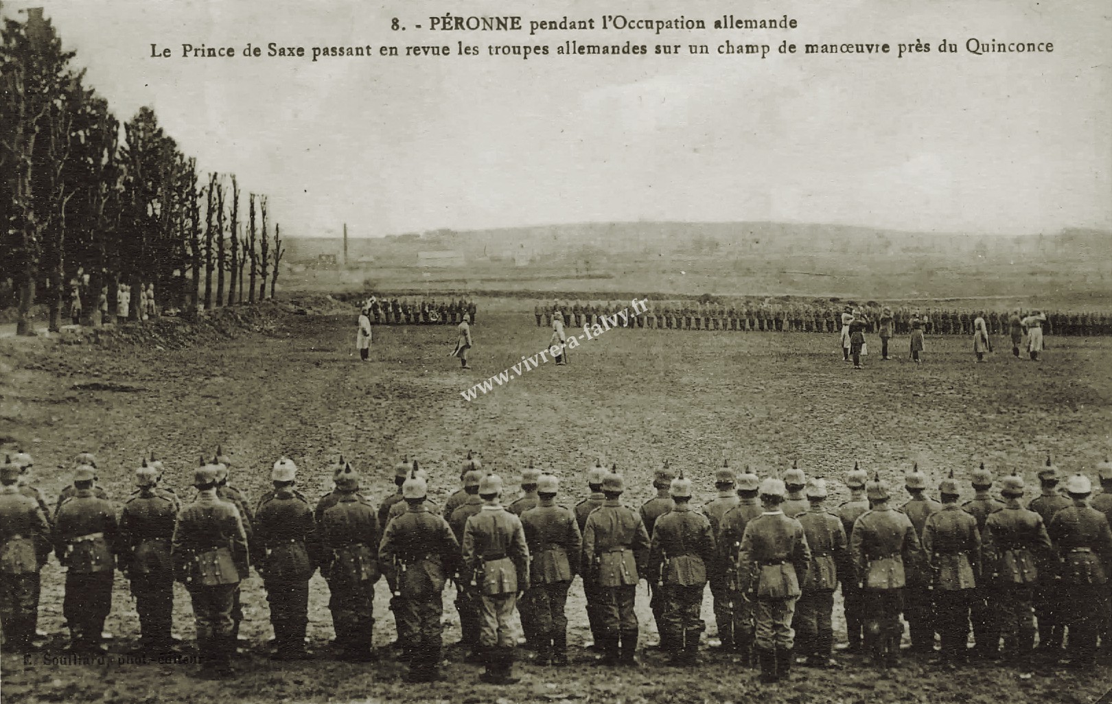 2 peronne le prince de saxe passant en revue les troupes allemandes 1