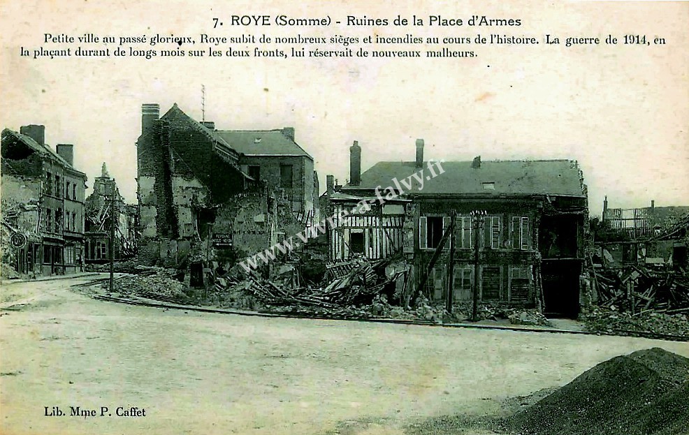 2 roye 1914 ruines de la place d armes