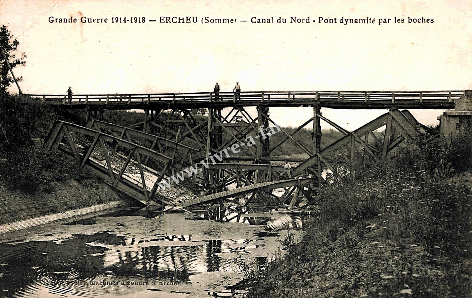 3 ercheu canal du nord pont dynamite par les boches
