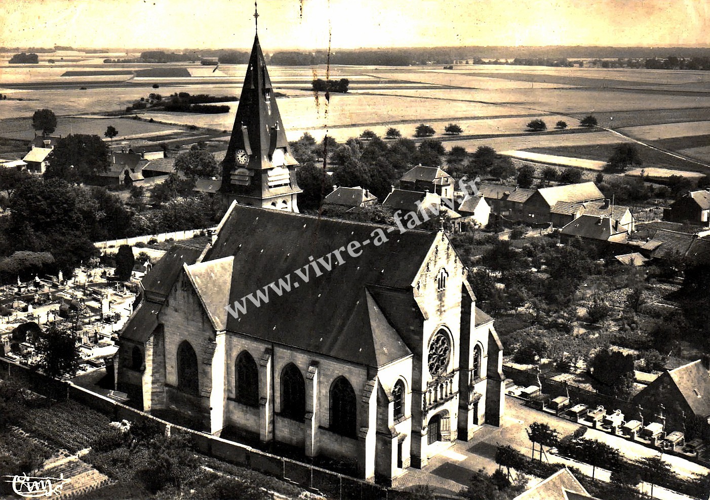 3 ercheu vue aerienne cpsm grd format annee 1960 edit combier c i m n 327 66