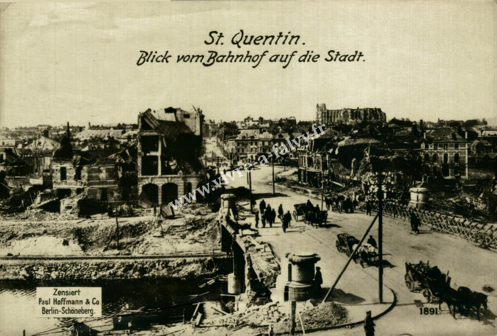 3 saint quentin blick vom bahnhof auf die stadt paul hoffmann 1914