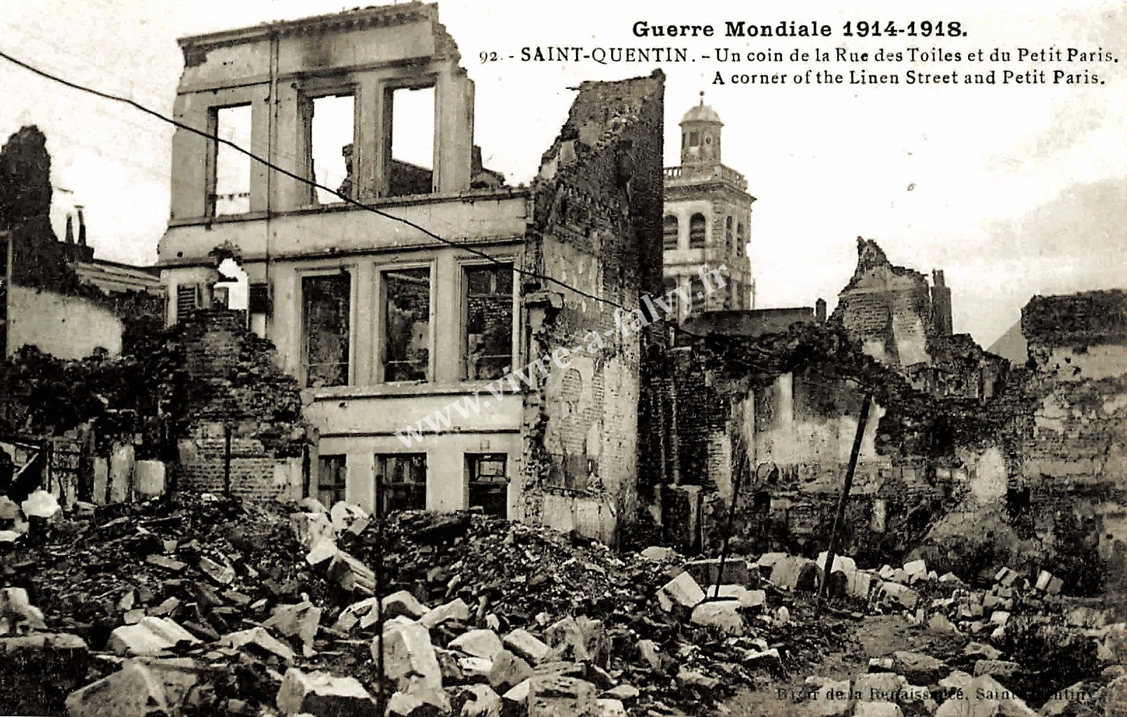 3 saint quentin un coin de la rue des toiles et du petit paris ruines