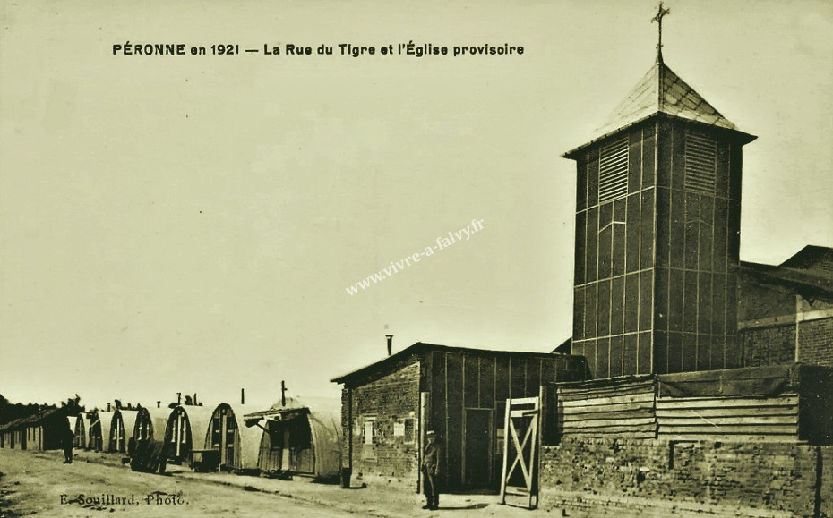 4 peronne 1921 la rue du tigre l eglise provisoire 1
