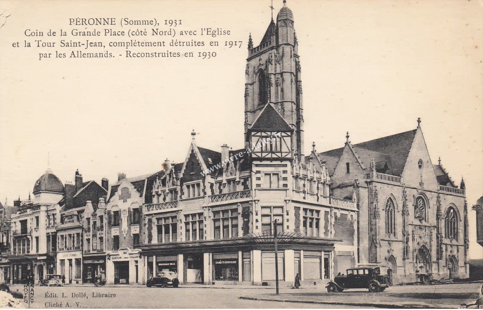 4 peronne 1931 coin grande place cote nord reconstruction 1931