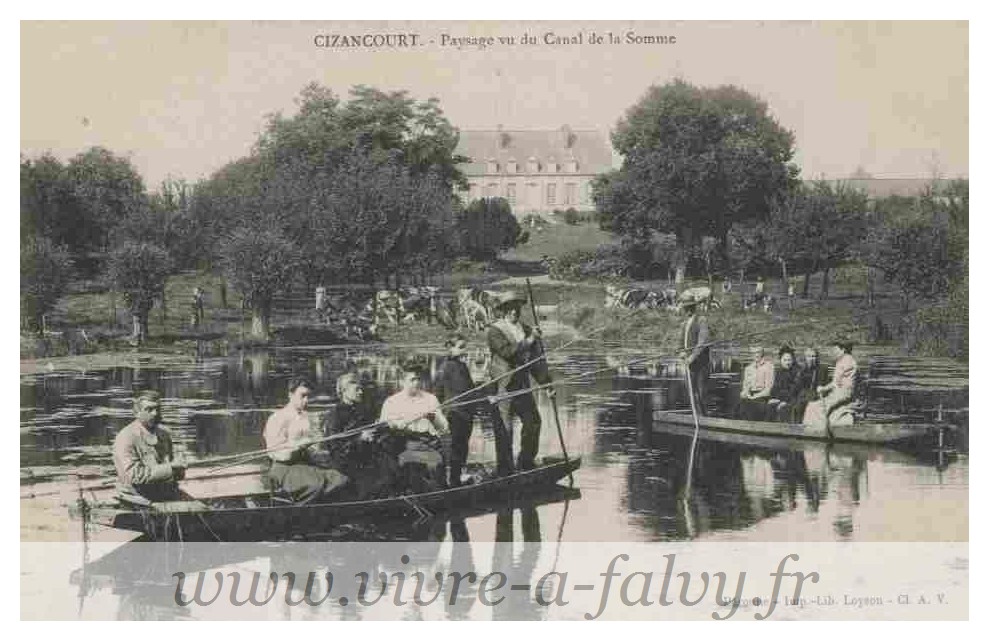 Cizancourt - Paysage vue du Canal de la Somme 1914