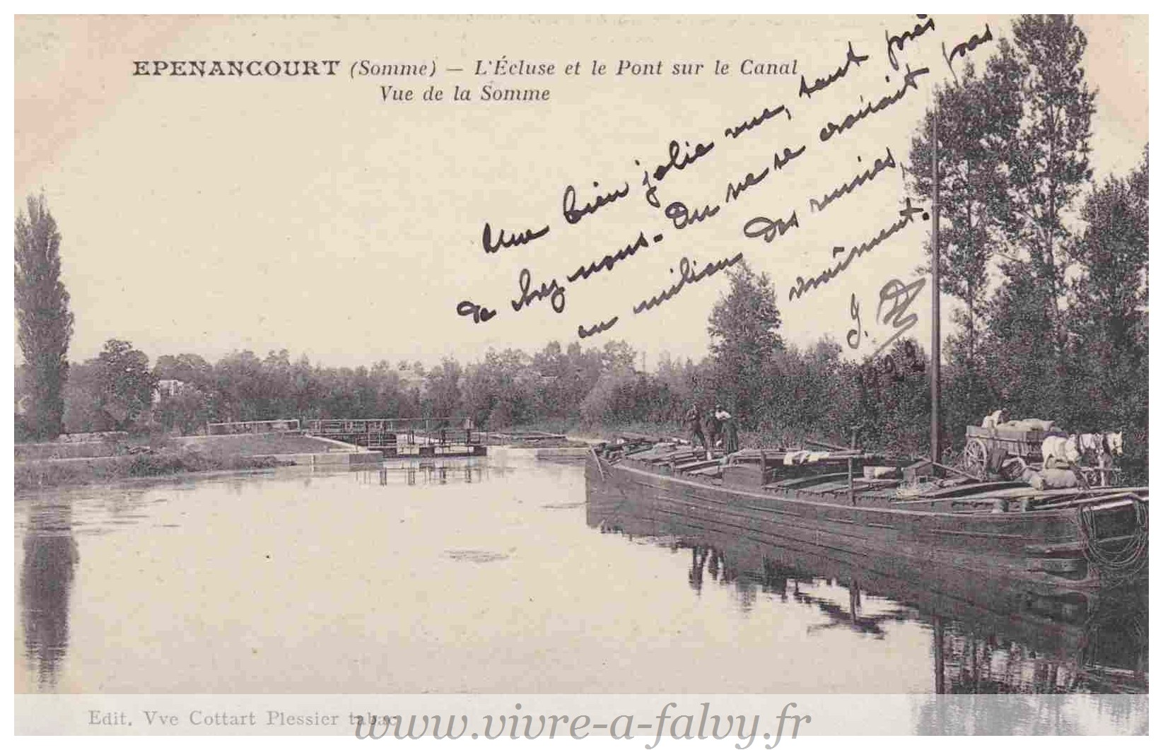 Epenancourt - Ecluse et le Pont sur le Canal