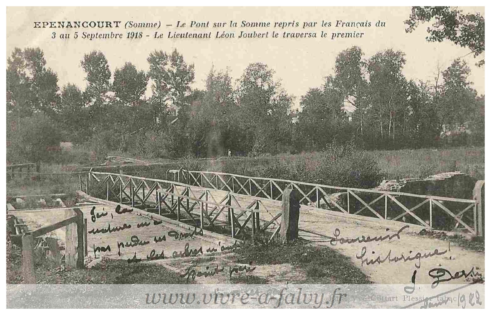 Epenancourt - Le Pont sur la Somme vers 1918