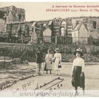 Epenancourt - Les restes de l'Eglise vers 1919