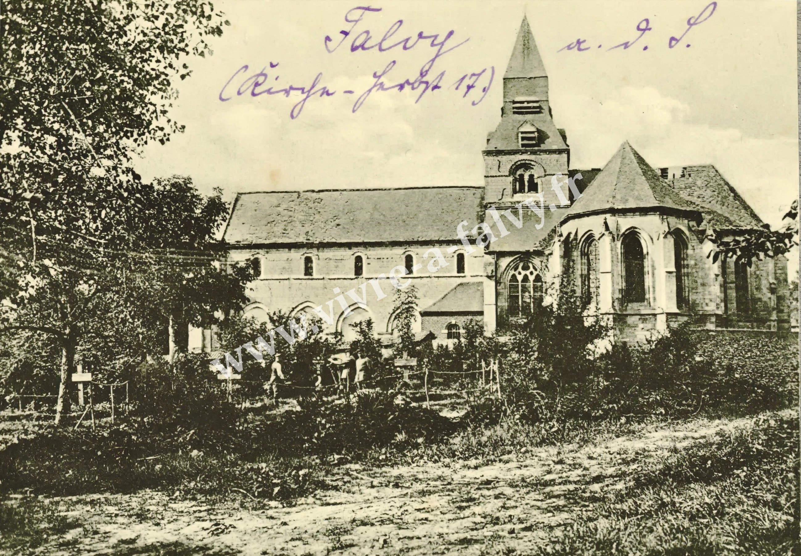 Falvy eglise cimetiere 1917
