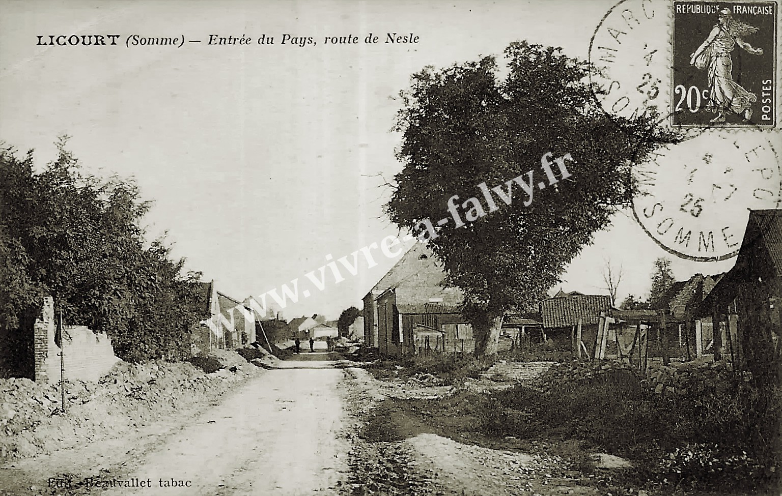 Licourt 80 entree du pays route de nesle