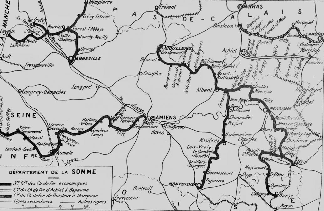 Plan ferroviaire dep somme 1928